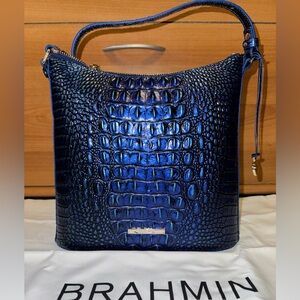 NWT Brahmin MIRAGE KATIE Crossbody handbag blue green metallic